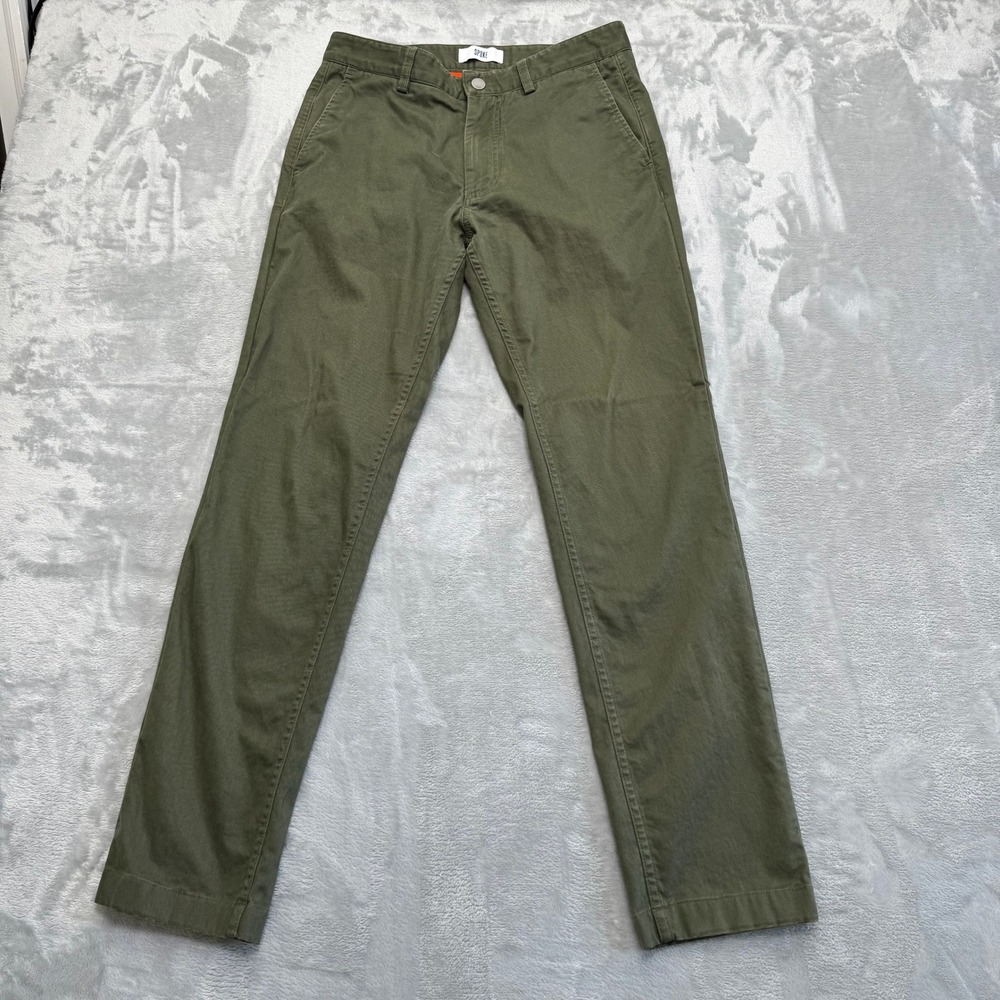 SPOKE Chinos Men 30 Green Heroes Build A Slim Fit Casual Cotton Twill Trousers
